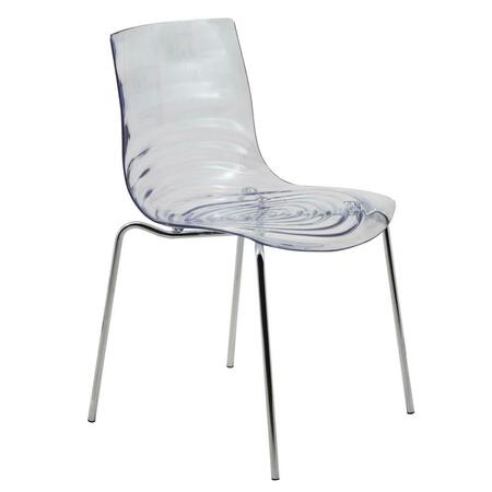 KD AMERICANA 31.50 x 19.50 x 18.50 in. Astor Water Ripple Design Dining Chair, Clear KD3026957